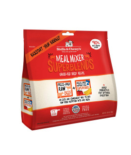 Stella & chewyAs Freeze Dried Raw grass-Fed Beef Meal Mixers - SuperBlends Dog Food Topper - grain Free, Protein Rich Recipe - 325 oz Bag