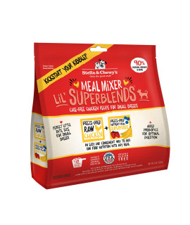 Stella & Chewys Freeze Dried Raw Cage-Free Chicken Meal Mixers - Lil SuperBlends Dog Food Topper for Small Breeds - Grain Free, Protein Rich Recipe - 8 oz Bag