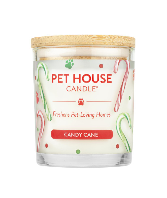 One Fur All, Pet House Candle-100% Plant-Based Wax Candle-Pet Odor Eliminator for Home-Non-Toxic and Eco-Friendly Air Freshening Scented Candles-Odor Eliminating Candle-(Pack of 1, Candy Cane)
