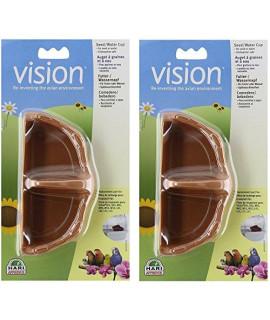Vision (2 Pack) Plastic Seed and Water Small Birds cup, Terracota