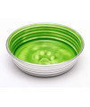 Loving Pets - Le BOL Dog Food Water Bowl Enamel ceramic Bowl No Tip Stainless Steel Pet Bowl No Skid Spill Proof (Large, chartreuse)