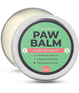Paw Nectar Dog Paw Balm - Heals, Repairs & Restores Dry, cracked & Damaged Paws - 100% Organic & Natural cream Butter, Wax, Moisturizer & Protection for Dog Feet & Foot Pads - Effective & Safe - 2 Oz