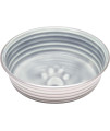 Loving Pets - Le BOL Dog Food Water Bowl Enamel ceramic Bowl No Tip Stainless Steel Pet Bowl No Skid Spill Proof (Small, Parisian gray)