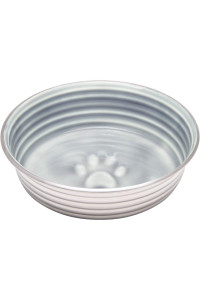 Loving Pets - Le BOL Dog Food Water Bowl Enamel ceramic Bowl No Tip Stainless Steel Pet Bowl No Skid Spill Proof (Small, Parisian gray)