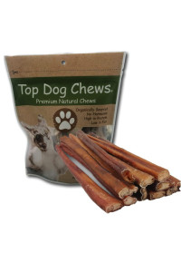 Top Dog Chews - Thick 12 Inch Bully Sticks, 100% Natural Beef, Free Range, Grass Fed, High Protein, Supports Dental Health & Easily Digestible, Dog Treat for Medium & Large Dogs, 10 Pack