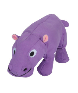 Snuggle Puppy Tender-Tuffs Big Shots - Tough Plush Dog Toys for Large Breeds - Extra Large Plump Purple Hippo with Squeaker