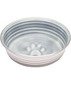 Loving Pets - Le BOL Dog Food Water Bowl Enamel ceramic Bowl No Tip Stainless Steel Pet Bowl No Skid Spill Proof (Large, Parisian gray)