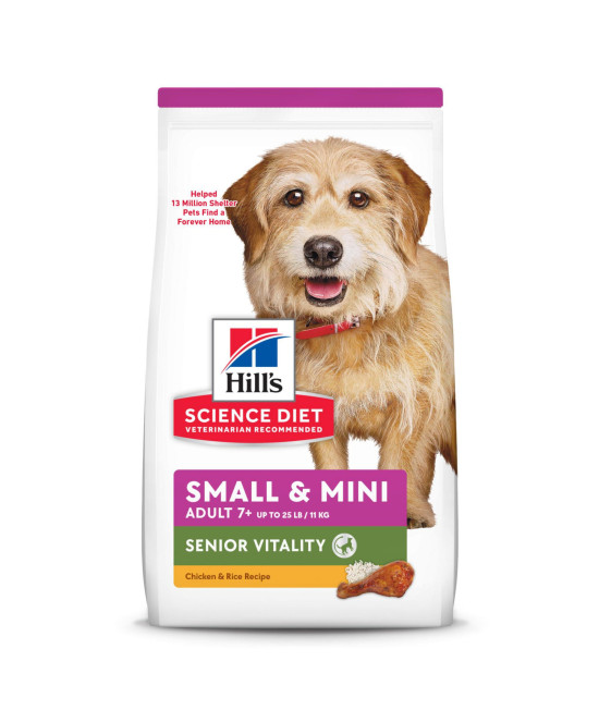 Hill's Science Diet Adult 7+ Senior Vitality Small & Mini Dry Dog Food, 3.5 lb. Bag