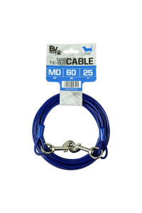 BV Pet Tie Out Cable for Dogs Up to 90/125/ 250 Pounds, 25/30 Feet (60lbs/ 25ft/ Blue)