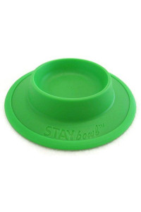 STAYbowl Pet Food and Water Bowl for Cats, Toy Breed Dogs, Bearded Dragons, Turtles, and Small Pets (3/4 Cup in Four Colors (Spring Green)