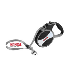 Alcott Kong Explore Retractable Dog Leash, Large, Grey, 24' Long