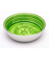 Loving Pets - Le BOL Dog Food Water Bowl Enamel ceramic Bowl No Tip Stainless Steel Pet Bowl No Skid Spill Proof (Small, chartreuse)