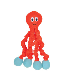 Snuggle Puppy Tender-Tuffs Tug - Extra Large Stretchy Orange Octopus Tough Dog Toy - Great for Fetch and Durable for Tug of War