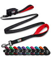 Black Rhino Dog Leash - Heavy Duty - Medium & Large Dogs 6ft Long Leashes Two Traffic Padded Comfort Handles for Safety Control Training - Double Handle Reflective Lead - (Red)
