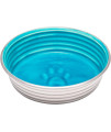Loving Pets - Le BOL Dog Food Water Bowl Enamel ceramic Bowl No Tip Stainless Steel Pet Bowl No Skid Spill Proof (Extra Small, Seine Blue)