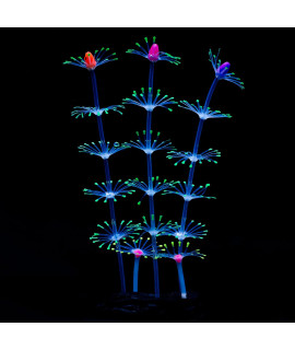 Uniclife Strip Coral Plant Ornament Glowing Effect Silicone Artificial Decoration for Fish Tank, Aquarium Landscape - Green