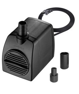 LYQILY 210GPH Ultra Quiet 800L/H 15W Submersible Water Pump with 5.2ft High Lift for Fountains, Hydroponics, Ponds, Aquariums, Fish Tank