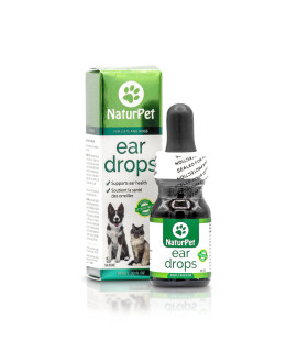 NaturPet Ear Drops for Dogs & Cats Use for Cleaning, Prior to Swimming, Stinky, Smelly Ears, Itchy Ears All Natural Herbal Drops 10mL