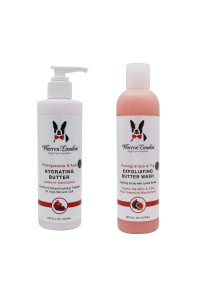 Warren London 8oz Butter Combo - Premium Dog Shampoo & Conditioner - Exfoliating Wash with Fragrant Leave in Conditioner - Pom & Fig w/Pom & Acai