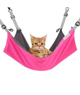 CUSFULL Cat Hammock Bed Comfortable Hanging Pet Hammock Bed for Cats/Small Dogs/Rabbits/Other Small Animals 22 x17 in (Rose-Red)