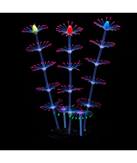 Uniclife Strip Coral Plant Ornament Glowing Effect Silicone Artificial Decoration for Fish Tank, Aquarium Landscape - Pink