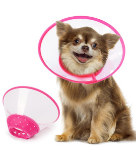 Vivifying Pet Cone for Cats and Small Dogs, 3 Size of Adjustable 5.7-8in Lightweight Recovery Elizabethan Collar for Cats, Puppies and Mini Dogs (Pink)