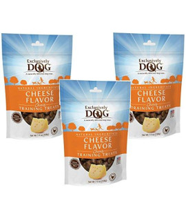 (3 Pack) Exclusively Dog Cheese Flavor Chewy Training Treats - 7oz Pouches