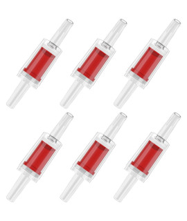 Pawfly 6 PCS Aquarium Check Valves for Common Air Pumps Red Plastic 1-Way Non-Return Valves Pump Protectors for Standard 3/16 Inch Airline Tubing Fish Tank Accessories for Aeration Setup