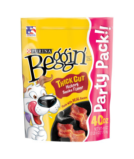 Purina Beggin' Strips With Real Meat Dog Treats, Thick Cut Hickory Smoke Flavor - 40 oz. Pouch