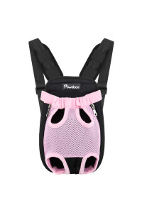 Pawaboo Pet carrier Backpack, Adjustable Pet Front cat Dog carrier Backpack Travel Bag, Legs Out, Easy-Fit for Traveling Hiking camping for Small Medium Dogs cats Puppies, Large, Pink