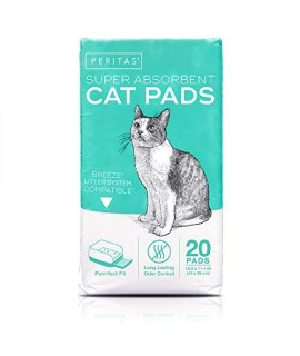 Peritas cat Pads generic Refill for Breeze Tidy cat Litter System cat Liner Pads for Litter Box Quick-Dry, Super Absorbent, Leak Proof 169x114 (Original, 20 count)