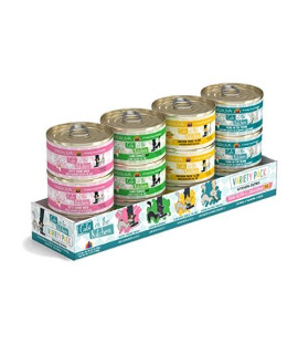 Weruva Cats in The Kitchen, Kitchen Cuties Variety Pack, Wet Cat Food, 3.2oz Can (Pack of 12)