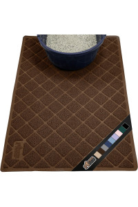 The Original Gorilla Grip 100% Waterproof Cat Litter Box Trapping Mat, Easy Clean, Textured Backing, Traps Mess for Cleaner Floors, Less Waste, Stays in Place for Cats, Soft on Paws, 47x35 Brown