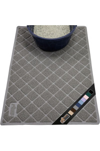 The Original Gorilla Grip 100% Waterproof Cat Litter Box Trapping Mat, Easy Clean, Textured Backing, Traps Mess for Cleaner Floors, Less Waste, Stays in Place for Cats, Soft on Paws, 47x35 Gray