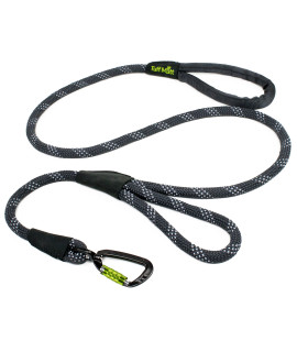 Rope Dog Leash 5ft Long, Two Traffic Handles, Heavy Duty, Reflective Double Handles Lead for Safety and Control Training, Leashes for Large Dogs or Medium Dogs, Dual Handles Leads (Gray)