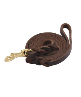Guiding Star Leather Dog Leash 8 ft x 3/4 inch, Hand Braided Brown Leather Leashes for Dogs, Heavy Duty Long Dog Leather Leash, Soft Walking Training Leather Leashes for Large & Medium Dogs