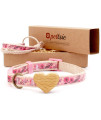 Pettsie Cat Collar with Heart, Safe Breakaway Buckle, Matching Friendship Bracelet, Soft and Comfortable Cotton for Sensitive Skin, Carton Box, Easy Adjustable 8-11 Inches, Pink