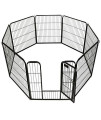 BestPet Pet Playpen 8 Panel Indoor Outdoor Folding Metal Protable Puppy Exercise Pen Dog Fence,24,32,40 (32, Black)