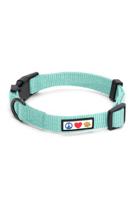Pawtitas Dog Collar for Large Dogs Training Puppy Collar with Solid - L - Teal