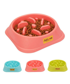 AoLove Slow Feeder Bowl Healthy Food Fun Anti-Choke Pet Bowls for Dog (One Size, Pink)