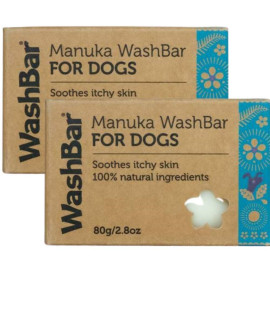 Manuka WashBar Dog Shampoo Bar for Small Dogs and Puppies, Ferrets, Guinea Pigs, Hamsters - Natural Anti Itch for Dogs for Dog Allergy and Sensitive Skin. Gentle Shampoo for Dry Itchy Skin 2 Pack