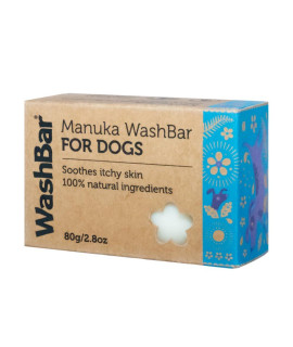 Manuka WashBar Shampoo Bar for Dogs - Natural Anti Itch for Dogs to Help with Dog Allergy and Dry Sensitive Skin. Dog Shampoo for Small Dogs and Puppies. Gentle Dog Shampoo for Dry Itchy Skin, 2.8oz