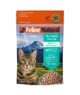 Feline Natural Grain-Free Freeze-Dried Cat Food, Beef & Hoki 11oz