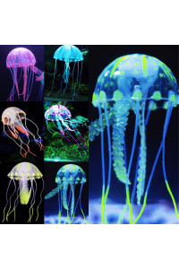 Uniclife 6 Pcs Glowing Jellyfish Ornament Decoration for Aquarium Fish Tank