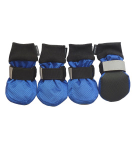 LONSUNEER Winter Paw Protector Dog Boots Waterproof Soft Sole and Nonslip Set of 4 Color Blue Size Medium