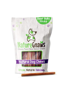 Nature Gnaws Small Bully Sticks for Dogs - Premium Natural Beef Dental Bones - Long Lasting Dog Chew Treats for Small Dogs & Puppies - Rawhide Free 15 Count (Pack of 1)