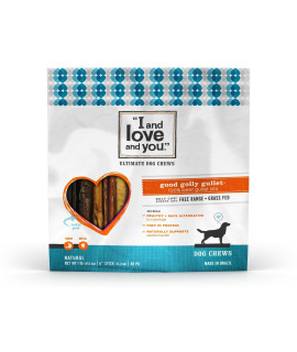 I and love and you Good Golly Beef Gullet Sticks - Grain Free Dog Chews, 100% Beef Gullet, 48 Pack of 6-Inch Sticks