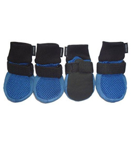 LONSUNEER Dog Boots Breathable and Protect Paws with Soft Nonslip Soles Blue Color Size Medium - Inner Sole Width 2.56 Inch
