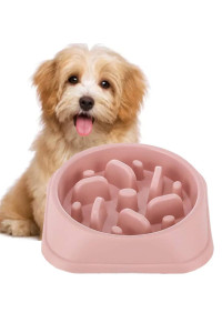 Slow Feeder Bowl,DotPet Fun Interactive Feeder Bloat Stop Dog Bowl Preventing Feeder Anti GulpingDrink Water Bowl Fan Shape Healthy Eating Diet for Puppy Dog Pet (Pink)