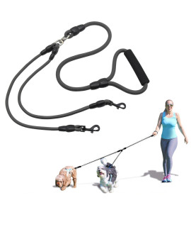 Xcellent Global 57 Inch Double Dog Leash Coupler No Tangle with Soft Handle for Two Dogs PT031 Black